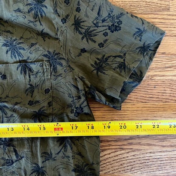 James Perse Los Angeles Green Palm Tree Button Up Shirt Top Women's Size 1 - Picture 7 of 7